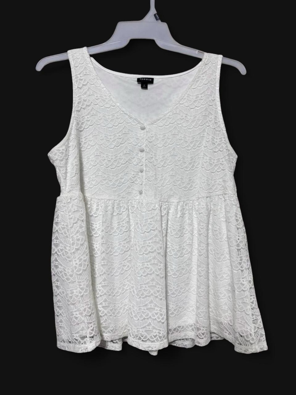 torrid White Lace V-Neck Peplum Tank